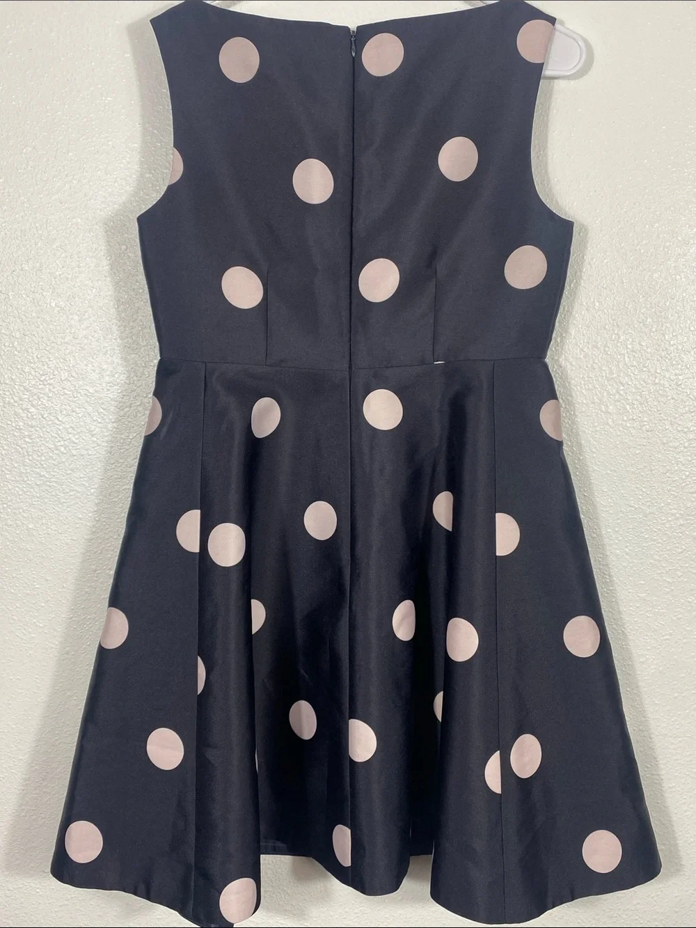 kate spade Black Midi Dress with Pink Polka Dots Size 8